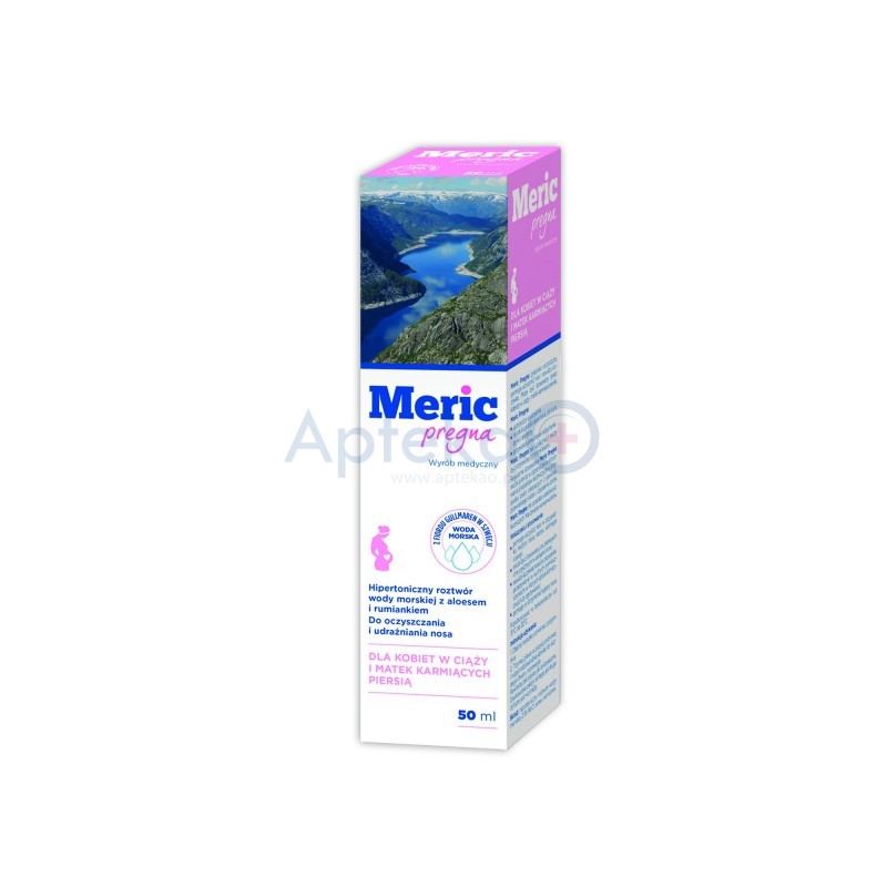 Meric Pregna Hipertoniczny roztwór wody morskiej z aloesem i rumiankiem dla kobiet w ciąży i karmiących 50 ml