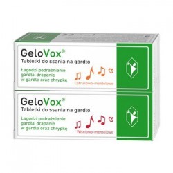 GeloVox Ochrona gardła i głosu tabletki do ssania wiśniowo-mentolowe 10 tabl. + cytrusowo-mentolowe 10 tabl.