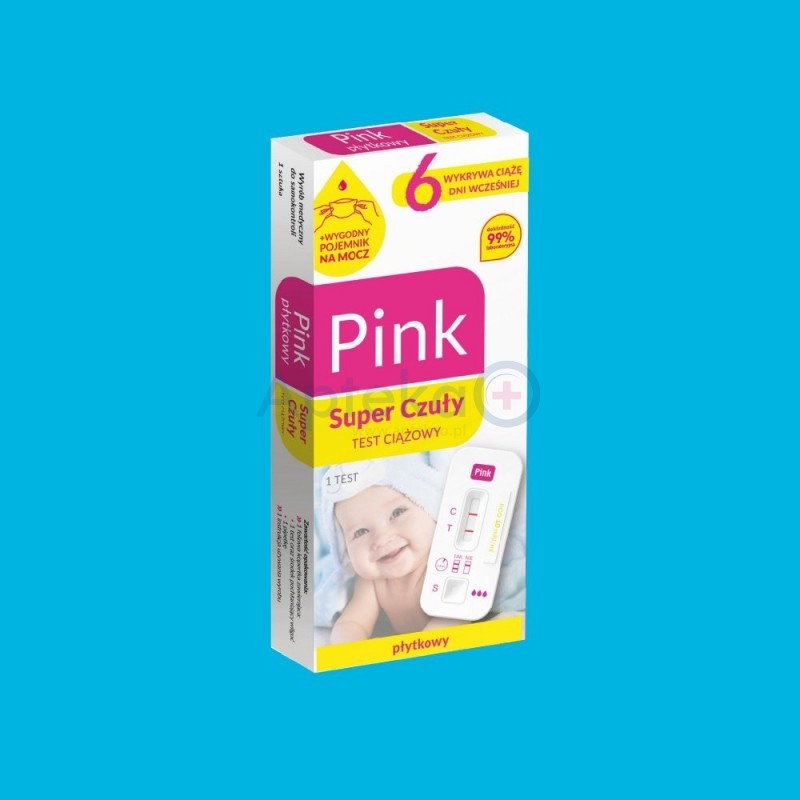 Pink Test Super Czuły test ciążowy płytkowy1 op.