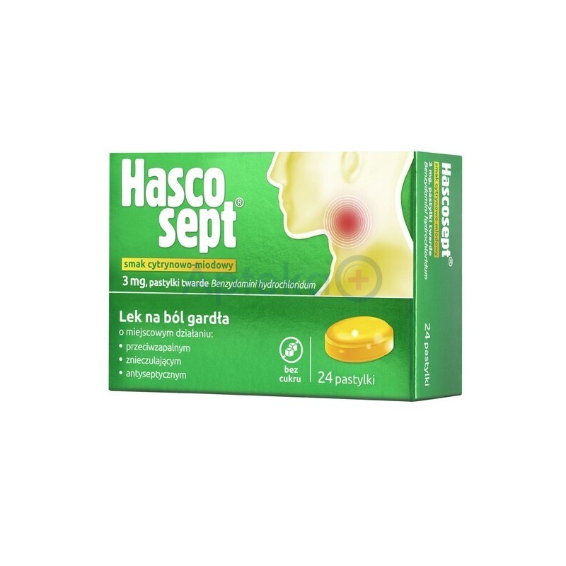 Hascosept 3 mg pastylki o smaku cytrynowo-miodowym 20 past.