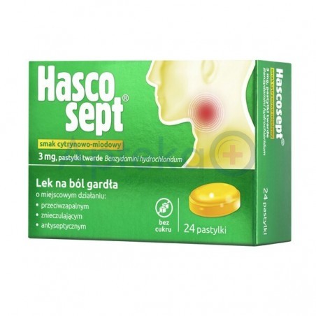 Hascosept 3 mg pastylki o smaku cytrynowo-miodowym 20 past.