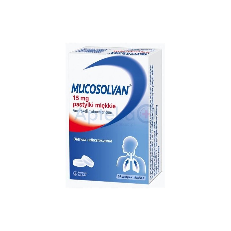 Mucosolvan 15 mg pastylki miękkie 20 past.