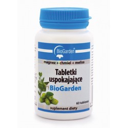 Tabletki uspokajające BioGarden magnez + chmiel + melisa tabletki 60 tabl.