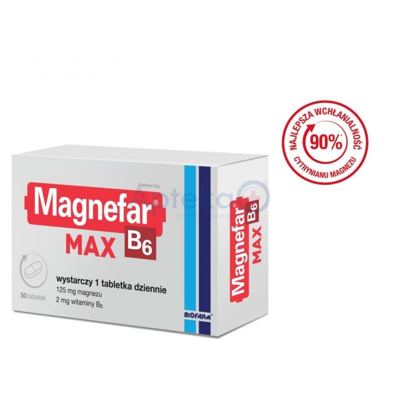 Magnefar B6 Max tabletki 50 tabl.
