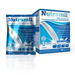 Nutramil dieta kompletna wysokoenergetyczna, bezresztkowao smaku wanliowym saszetki 7 sasz.