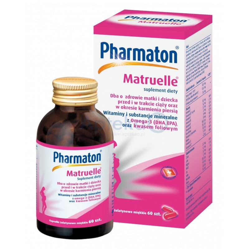 Pharmaton Matruelle kapsułki 60 kaps. + zestaw materiałów dla kobiet w ciąży i karmiących