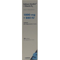 Calcium Sandoz + Vitaminum D3 1000mg + 880 IU tabletki do rozgryzania i żucia 30 tabl.