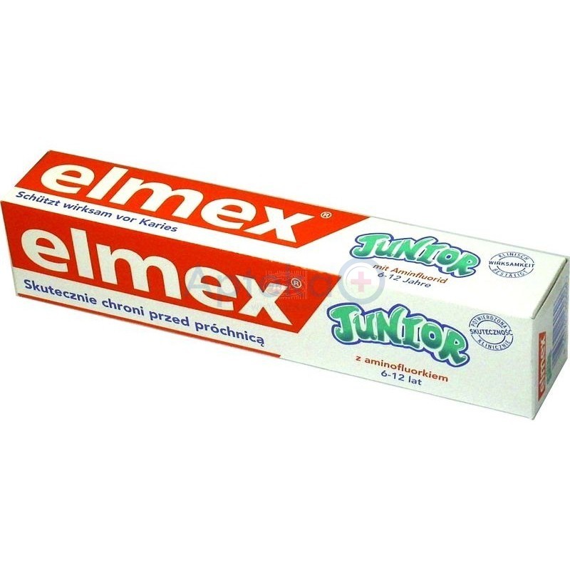 Zestaw Elmex Junior pasta do zębów 6-12 lat 75 ml + Elmex Junior pasta do zębów 6-12 lat 75 ml 1 op.