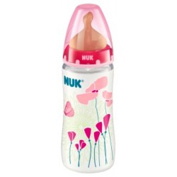Nuk First Choice butelka 300 ml z lateksowym smoczkiem rozmiar 1 (0-6 miesięcy) M (średni otwór przepływowy) 1 szt.