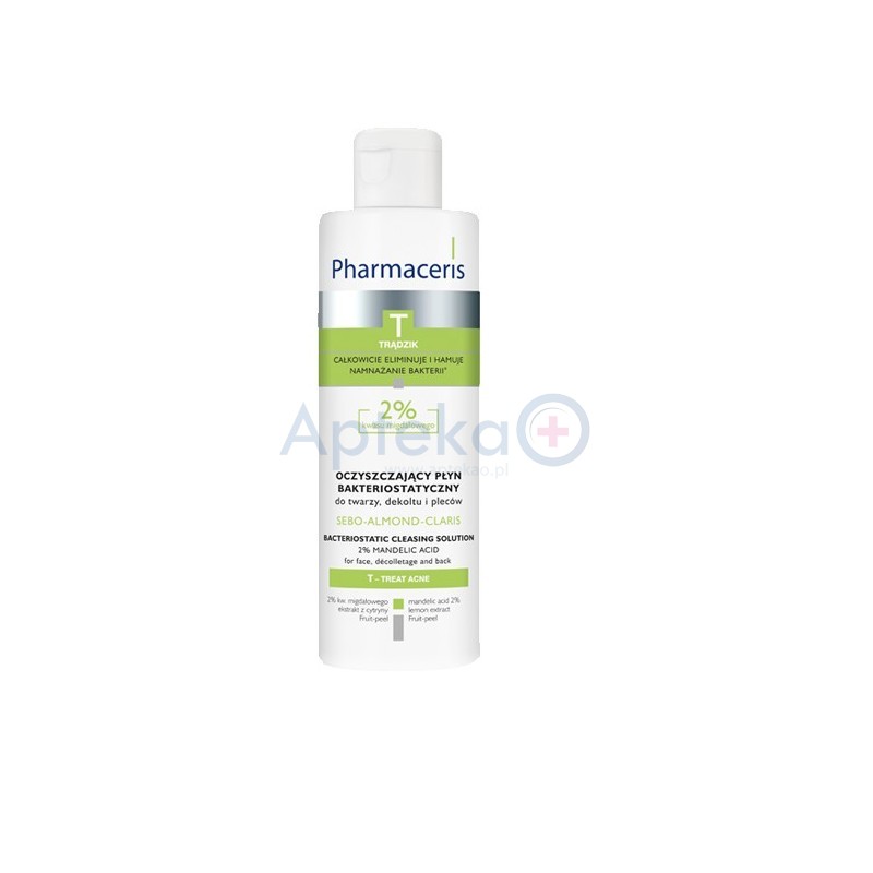 Pharmaceris T SEBO-ALMOND-CLARIS oczyszczający płyn bakteriostatyczny do twarzy, dekoltu i pleców 2% kwasu migdałowego 190 ml