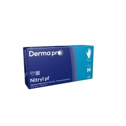 Rękawice diagnostyczne i ochronne Derma Pro Nitryl pf M 7-8 ( PASO ) nitrylowe bezpudrowe x 100 szt.