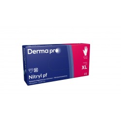 Rękawice diagnostyczne i ochronne Derma Pro Nitryl pf XL 9-10 ( PASO ) nitrylowe bezpudrowe x 100 szt.