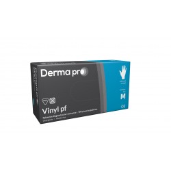 Rękawice diagnostyczne i ochronne Derma Pro Vinyl pf M 7-8 ( PASO ) winylowe bezpudrowe x 100 szt.