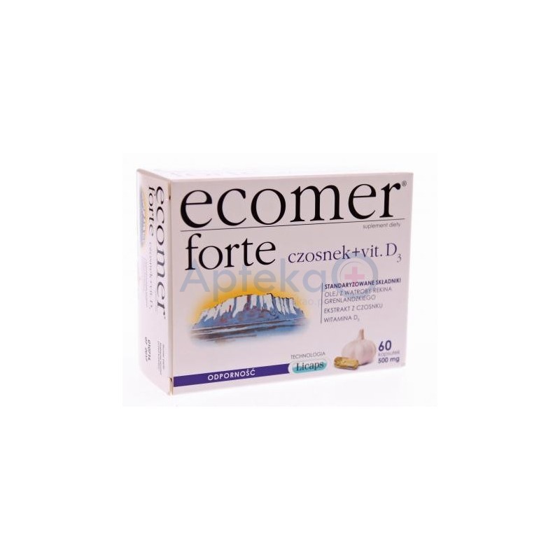 Ecomer Forte czosnek + wit. D3 kapsułki 60 kaps.
