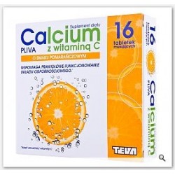 Calcium PLIVA z witamina C tabletki musujące smak cytrynowy 16tabl.
