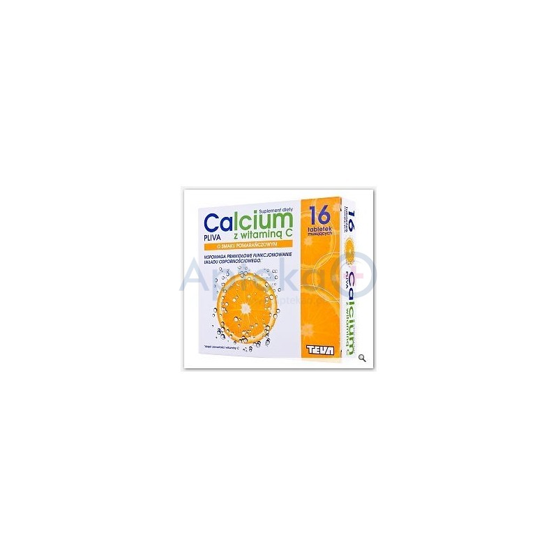 Calcium PLIVA z witamina C tabletki musujące smak cytrynowy 16tabl.