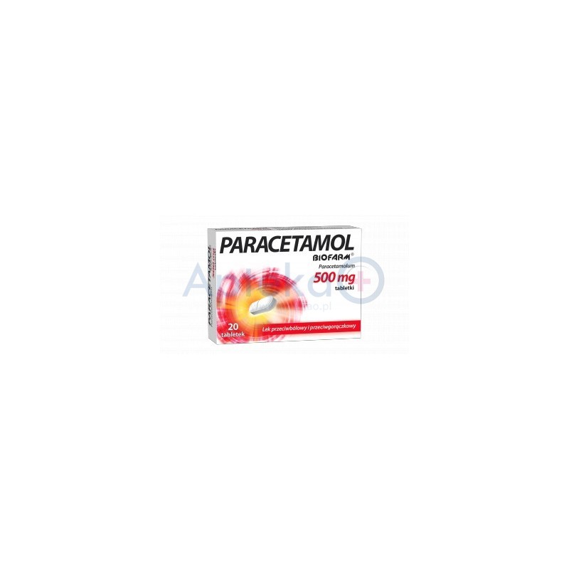 Paracetamol Biofarm 500 mg tabletki 20 tabl.
