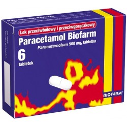 Paracetamol Biofarm 500 mg tabletki 6 tabl.