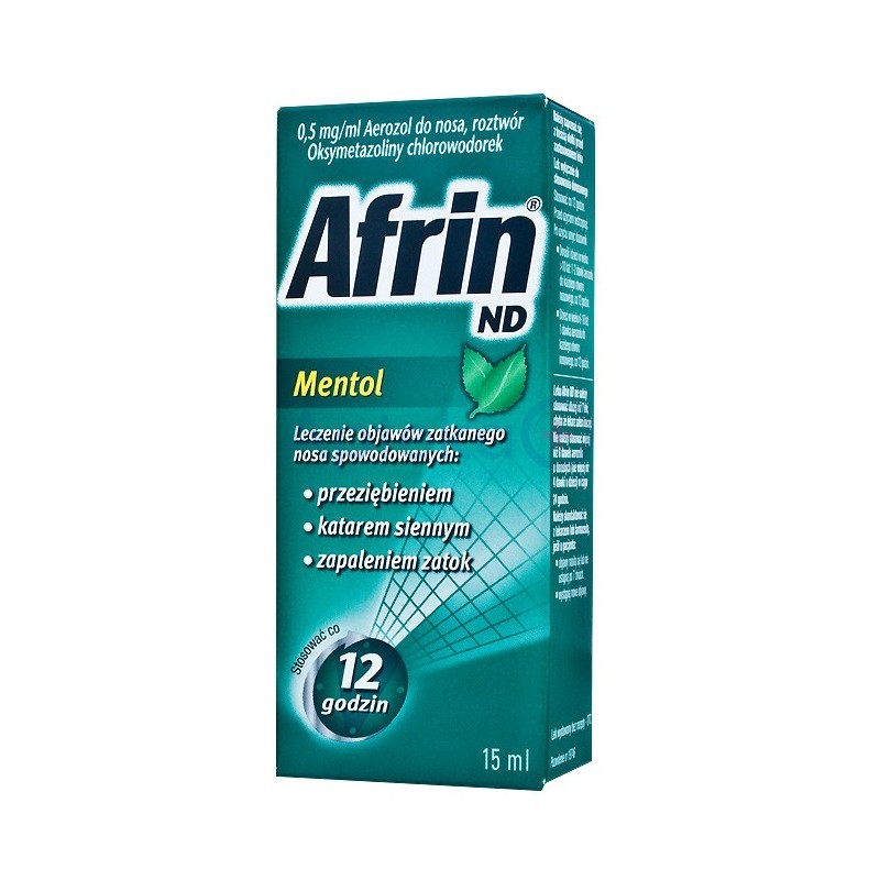 Afrin ND Mentol 0,5 mg / ml aerozol do nosa 15 ml