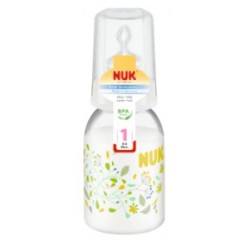 Nuk Classic Butelka 110 ml z silikonowym smoczkiem rozmiar 1 M (do mleka) 1 op.