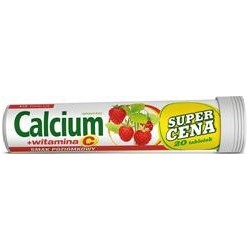 Calcium + wit. C o smaku poziomkowym tabletki musujące 20 szt
