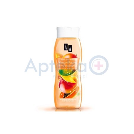 AA Ciało Wrażliwe Tropikalny Koktajl mango i papaja Nawilżająco-witalizujący żel do mycia ciała 250 ml