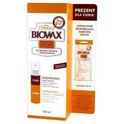 Biovax Intensywnie Regenerująca Odżywka dwufazowa bez spłukiwania  do włosów suchych i zniszczonych 150 ml 