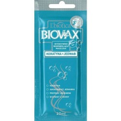 Biovax Intensywnie Regenerująca Maseczka do włosów keratyna + jedwab 20 ml 1 sasz.
