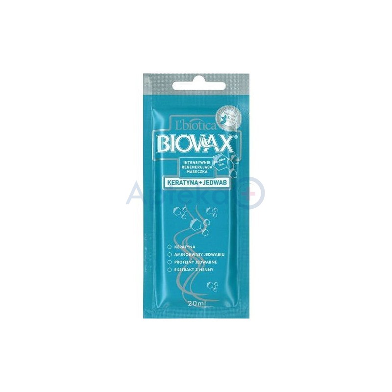 Biovax Intensywnie Regenerująca Maseczka do włosów keratyna + jedwab 20 ml 1 sasz.