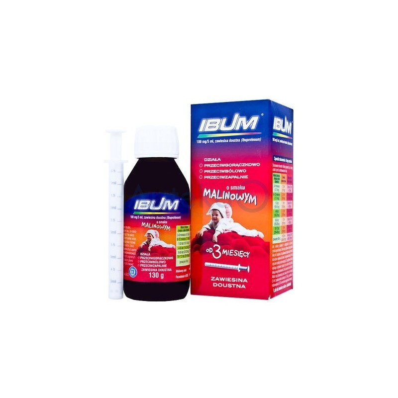 Ibum 100 mg/5 ml zawiesina doustna 100g smak malinowy