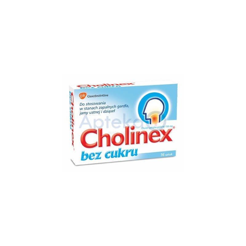 Cholinex bez cukru 150 mg pastylki 16 past. 