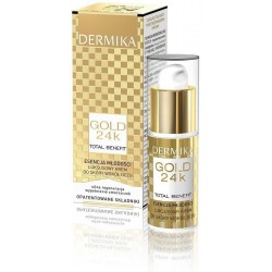 Dermika Gold 24 k Total Benefit  Esencja młodości luksusowy krem do skóry wokół oczu  15 ml