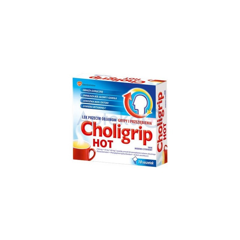 Choligrip Hot smak miodowo-cytrynowy  saszetki 10 sasz.