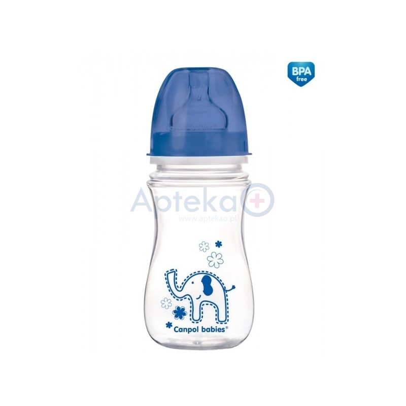 Canpol Antykolkowa butelka szerokootworowa EasyStart "Kolorowe zwierzęta" 240 ml