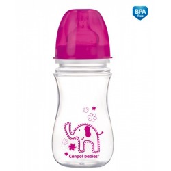 Canpol Antykolkowa butelka szerokootworowa EasyStart "Kolorowe zwierzęta" 240 ml